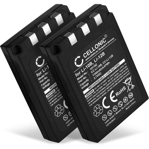 2X Batterie Remplacement LI-10B LI-12B 1100mAh pour Olympus C-770 C-765 Ultra Zoom C-760 C-50 Zoom C-60 C-70 C-5000 C-7000 FE-200 Stylus 300 Appareil Photo caméra Action cam accu