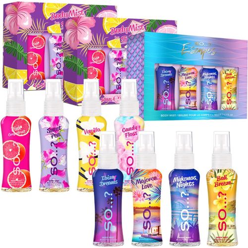 Summer Escapes & Body Mist By Coffret Cadeau Brume Corporelle Parfumée Pour Femme (4x50ml) Lot De 3 