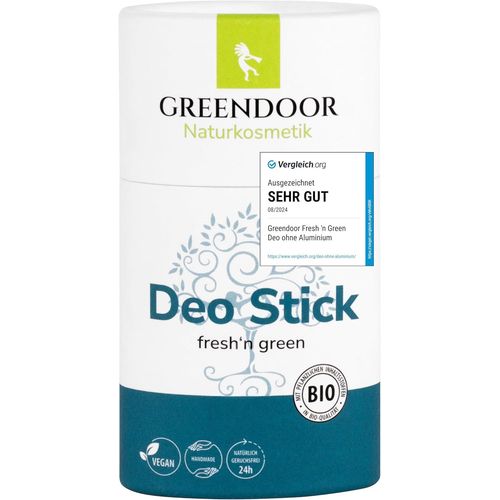 Déodorant Stick Fresh'n Green 50g, Déodorant Solide Au Parfum Frais, Efficacité Déodorante Sûre Et Longue Durée, Stick Déodorant Bio Mixte Sans Aluminium Vegan Sans Plastique 