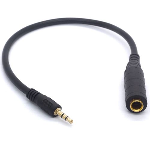 (Dual Channel) - 6.35 Female to 3.5 Male Plug Jack Stereo Hifi Mic Audio Extension Cable 30cm Short 3.5mm Male 6.35MM Female Audio Line cable (Dual Channel)