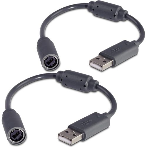 Adaptateur Manette Filaire Xbox 360 Pc Et Xbox360, Câble Usb Adaptateur Usb Pour Manettes De Jeux, Controller Pc Xbox 360 ¿ 2 Cables/Noir