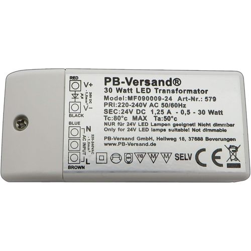 Mini transformateur pour ampoule LED 24 V CC 30 W (H 20 mm)