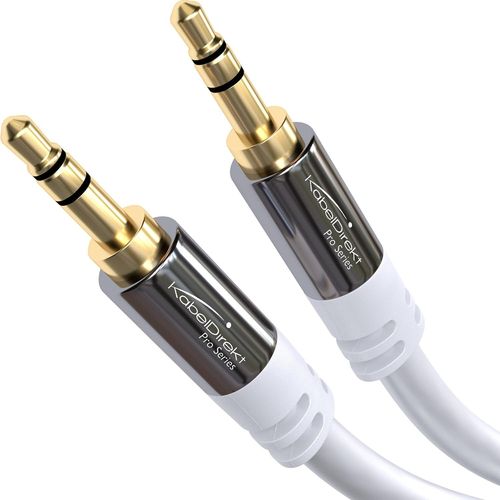 Câble Jack, Prise Jack 3,5 mm ¿ 3 m ¿ Connecteurs métalliques ¿ Disponible en 0,3-10 m (Câble audio, Jack 3.5mm pour smartphone, PC/ordinateur portable, voiture, HiFi, blanc)