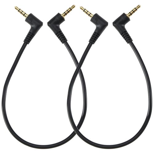 Lot de 2 câbles Audio 3,5 mm mâle 3,5 mm mâle vers 3,5 mm mâle 30 cm mâle coudé plaqué Or 4 pôles pour Casque, Microphone, Tablette, Haut-Parleur