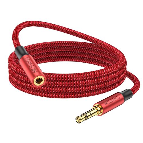 Câble d'extension 3,5 mm Câble d'extension audio mâle à femelle 3m Cordon en nylon tressé Compatible avec les autoradios, les smartphones, les écouteurs, les tablettes, les lecteurs multimédias