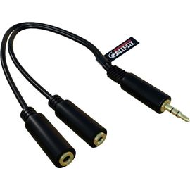 Répartiteur de câble jack stéréo, prise jack mâle vers 2 prises jack femelles, câble audio, signal audio de 1 appareil à 2 sorties (répartiteur 20 cm 3,5 mm)