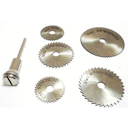 Lot de 6 petits disques à scie circulaire en acier rapide pour perceuses à main