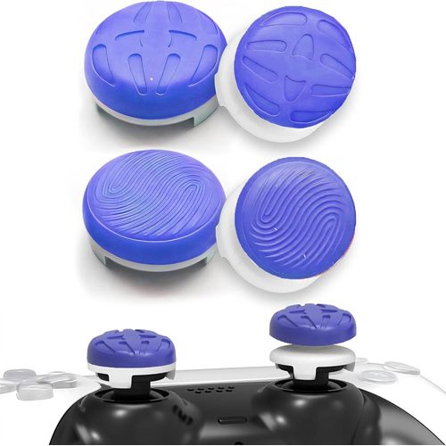 Thumb Grips Pour Manette Ps4 Et Pour Manette Ps5, 4 Pièces Silicone Capuchon Joystick Grips Pour Améliorer Viser, Contrôle Et Précision, Réduire Pouce Glisser, Indigo