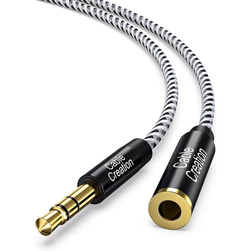 Rallonge Jack Audio Stéréo, 3m Câble Auxiliaire 3.5mm Mâle vers Femelle, Câble d'Extension Audio pour Téléphones, Ecouteurs, Haut-parleurs, Tablettes, PC, Lecteurs MP3 etc., 10 Pieds
