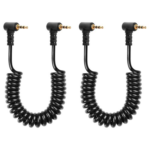 Lot de 2 câbles audio de 2,5 mm TRS 2,5 mm à 3 broches mâle vers mâle, câble hélicoïdal stéréo auxiliaire pour caméscope, caméra, télécommande de caméra, écouteurs, blaster IR et émetteur IR