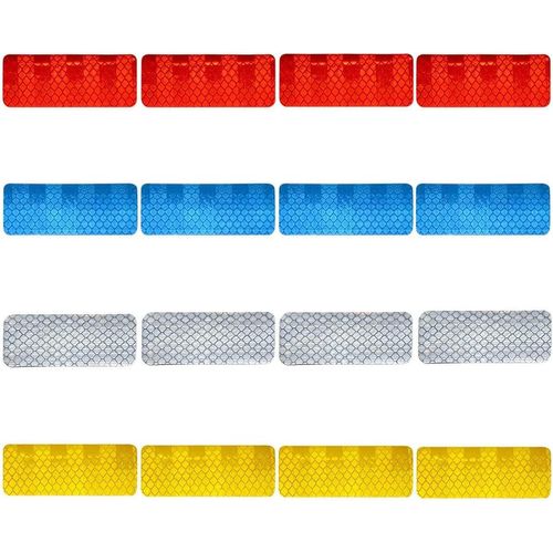 16 Stickers Autocollants Réfléchissants, Ruban Adhésif De Réflexion Sécurité À Marquer De Visibilité Nocturne, Adhésif Universel Pour Vélo/Casque/Moto/Poussette/Scooter/Jouets