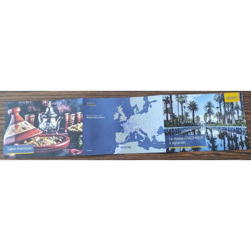 Dépliant Triptyque Transports Dachser Tajine Marocain Sachet Coriandre Bio Réseau S'Agrandit