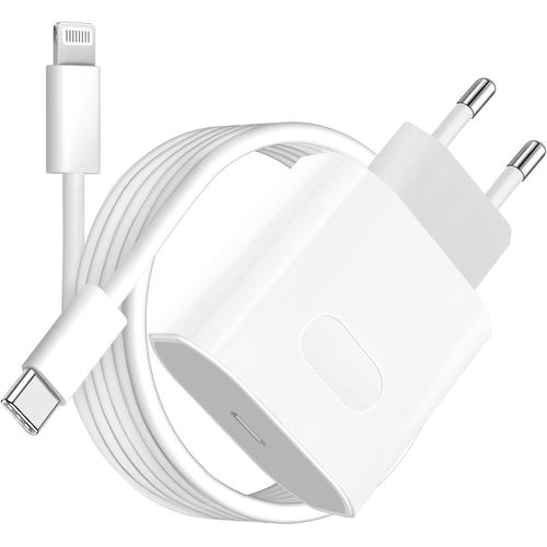 Chargeur Rapide Pour Iphone 14 13 12 11 Pro Max Se Mini X Xs Xr, 20w Usb C Prise Secteur Adaptateur Et 2m Câble
