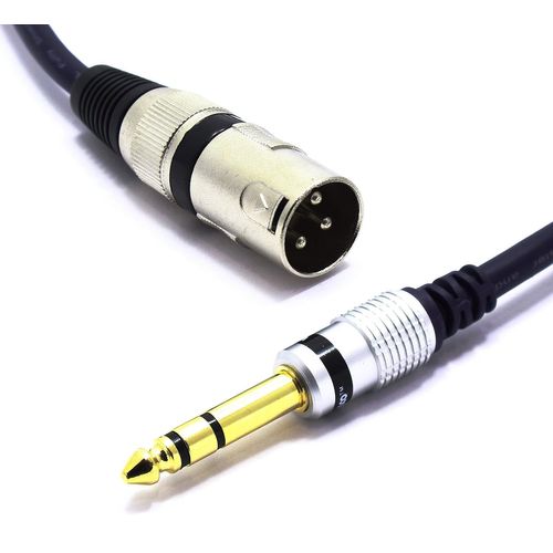 XLR Mâle vers Jack 6.35mm Stéréo Audio Câble de Microphone 1.5m Mâle Jack 6.35 TS vers 3 Broches Connecteur
