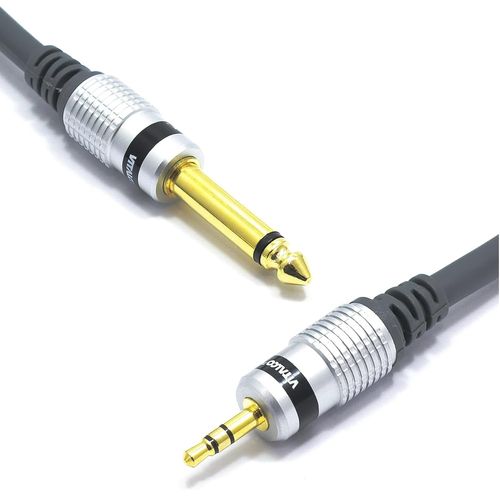 Câble Jack 3,5mm Stereo vers 6,35mm Mono 1,5m Audio 3.5 Stereo Adaptateur Connecteur TRS vers 6.35 TS