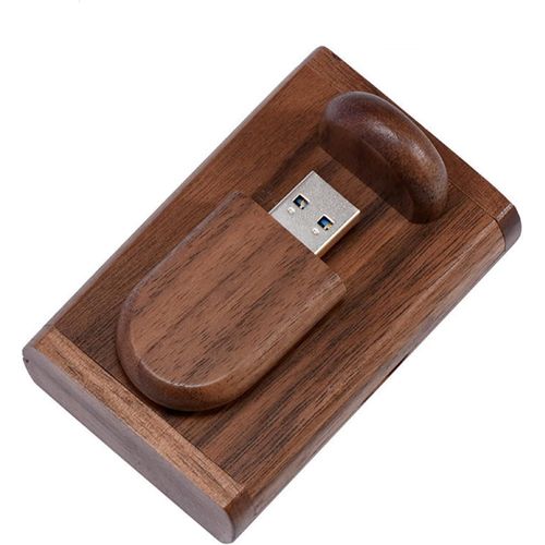 Haute Vitesse USB3.0 Clé USB Flash Drive Mémoire USB 3.0 en Bois personnalisée avec boîte en Bois, clé USB 3.0 pour sauvegardes, Photos, vidéos(32GB)