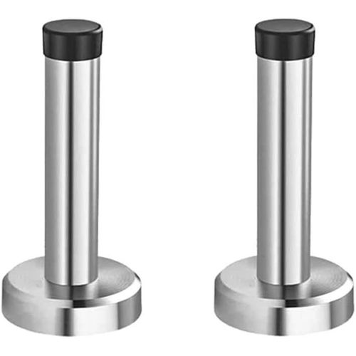 Butées de Porte en Acier Inoxydable 2 Pièces Bloc Porte Mural Butoir de Porte avec Matériel de Fixation 95MM et Butée pour un Montage Mural avec en Caoutchouc Amortissant