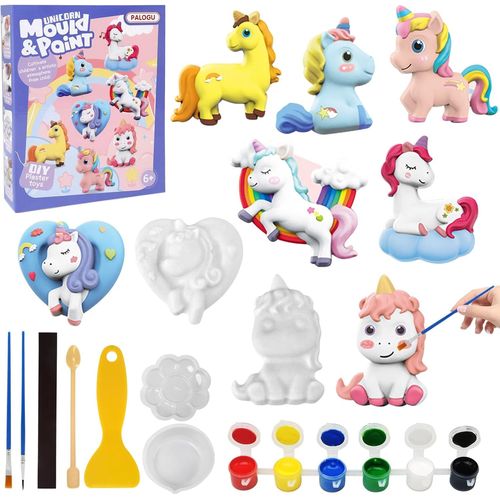 La Licorne Jouet Fille Kit de Peinture, Ensembles D'artisanat de Peinture pour Enfants, Créatif Cadeau Anniversaire Noël avec Moulage de Plâtre Enfants, pour Filles 3 4 5 6 8 9 10 12 Ans