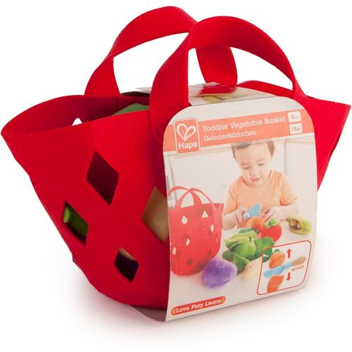 Panier Légumes Jouet en Feutrine - Jeu d'Imitation Enfant 18 Mois et plus - Accessoires Dinette Réalistes en Feutrine - Panier, Couteau, Carotte, Aubergine, Chou, Haricots - Accessoires Cuisine
