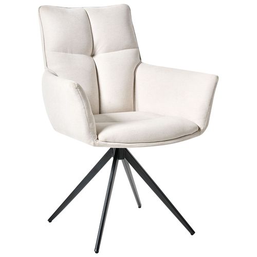 Chaise De Salle À Manger Corbie Lin Synthétique Blanc Cassé