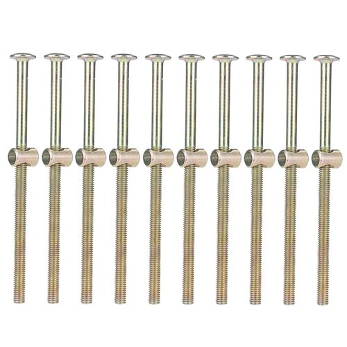 10pcs Boulon De Meubles M6 120mm, Vis Pour Lits, Vis Boulon, Vis De Meubles, Vis Filetée En Acier Au Carbone Avec Attache De Connecteur D'écrous Cylindriques De 6mm, Pour Lits De Meubles, Chaises