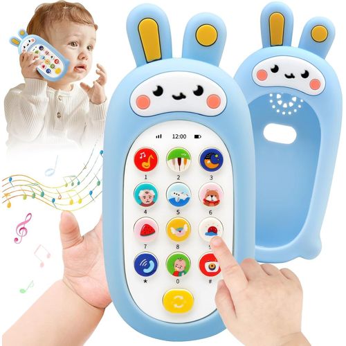 Telephone Bebe, Jouets Musicaux Enfant 1 An, Smartphone Bebe Avec Melodies Son Dentition Jouet D'éveil Sensorielle Jeux Educatif Cadeau Pour Tout-Petits Fille Garcon 6 9 12 18 Mois