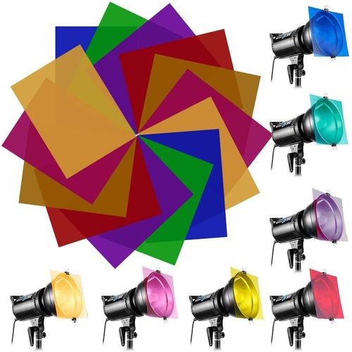 14 Pcs Filtre Coloré en Plastique Transparent Filtre Gel 7 Couleurs Différentes Filtres Correcteurs 22 * 28cm Filtre de Correction Sécurité pour Lecture Enfants Films Photo Lampe