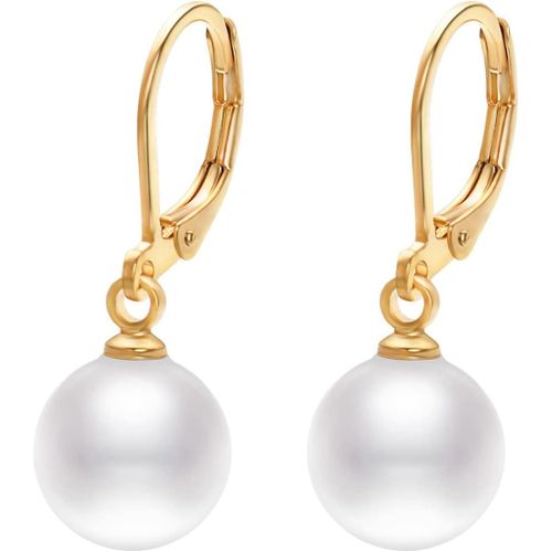 Perle Dormeuses Boucles D'oreilles Pendantes Femmes Plaqué Or Boucles D'oreilles Piercing Mariage Bijoux