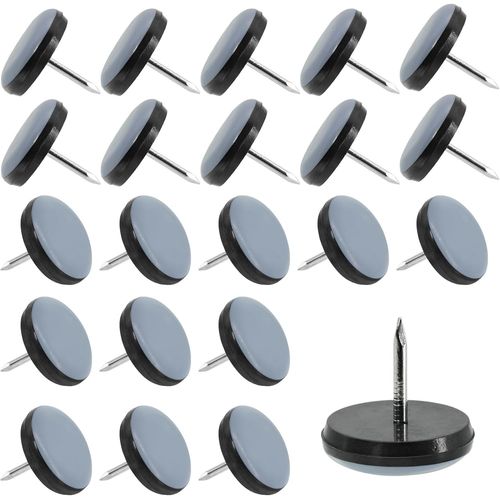 30 Pièces Patins Pour Chaises 22mm En Téflon Patins Pour Meubles Ronde Patin Chaise A Clouer Protéger Les Carrelages, Les Sols En Bois, Les Chaises, Les Tables Et Les Lits