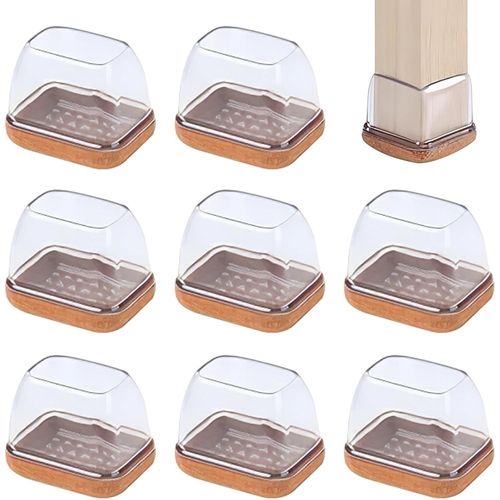 Protection Pied De Chaise En Silicone Pour Anti-Rayures Et Réduit Le Bruit Patin Chaise Silicone Tampon - 8 Pièces Transparentes 3.2x2.2cm | Anti-Rayures, Réduction Du Bruit, Parfait Pour Parquets