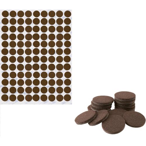 Lot De Patins Auto-Adhésifs Ronds Avec Adhésif 3m 9448a - Patins Pour Chaises - Patins Protecteurs De Meubles Et Sols, Très Adhésifs (Marron, 20 Mm, 108 Pièces)
