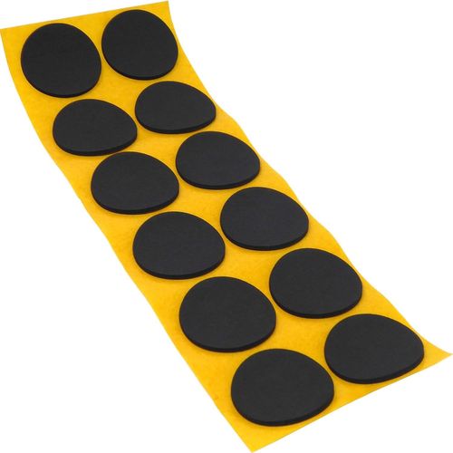 12 x Patins antidérapants Autocollants en Caoutchouc cellulaire EPDM/ø 40 mm/Noir/Rond/Patins antidérapants de 2,5 mm d'épaisseur