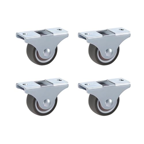 Roulettes Silencieuses en TPR sans Frein Ø 38 x 17 mm Pour La Chaise Chariot Meuble Caoutchouc Roulettes de Transport avec Montage en Plaque Capacité de Charge 80kg Lot de 4