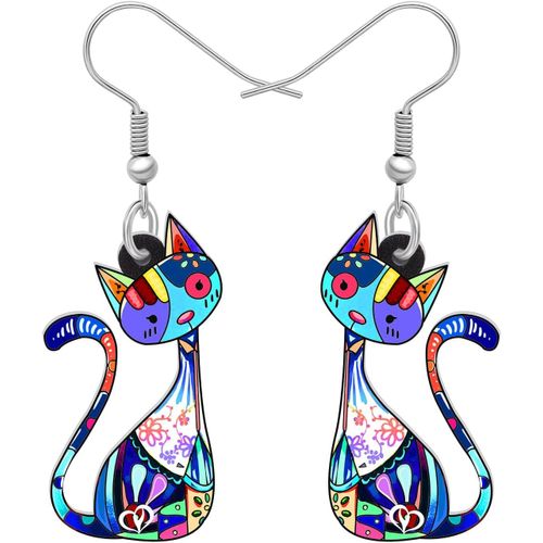 Acrylique Chaton Boucles D¿Oreilles Chat Pendantes Anime Bijoux De Chat Cadeaux Femmes Filles Charms