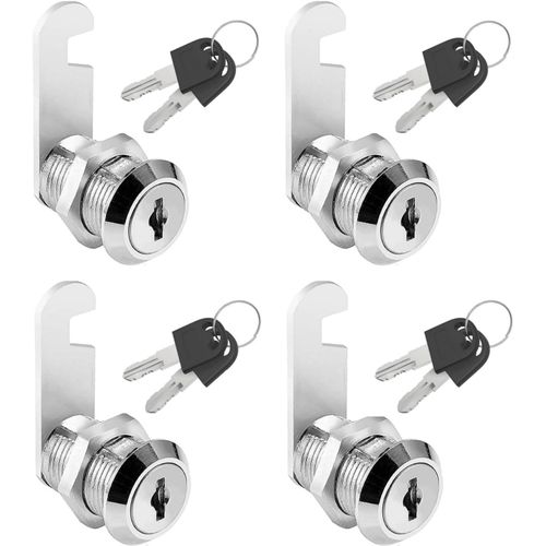 4 Pièces 16mm Serrures De Porte D'armoire,De Meubles Serrures Les Boîtes Aux Lettres Serrures Serrures De Tiroir Avec Clé Pour Boîte Postale, Casiers, Armoires, Boîte À Outils Briefkastenschloss Set