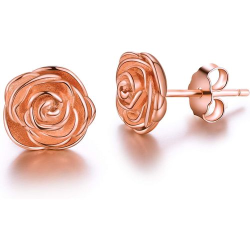 Bijoux Femme, Boucles D'oreilles En Argent Sterling 925 Avec Placage En Or 18 Carats Boucles D'oreilles En Fleurs Cadeaux De Bijoux Pour Femmes Et Filles.
