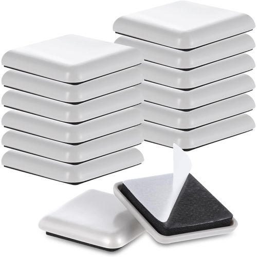 Lot De 12 Patins De Meubles Autocollants De 3,8 Cm, Patins Carrés S Pour Moquette, Planchers En Bois Dur, Canapé, Chaise, Table, Canapé, Armoire, Réfrigérateur