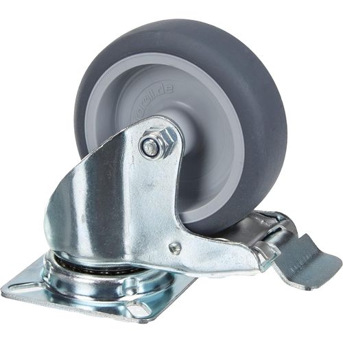 Roulette Frein 60 x 60 mm plaque composés de roues en caoutchouc doux chappe Roulement coulissant | Transport rôle | Meubles rôle | Poids Lourds rôle, 800740