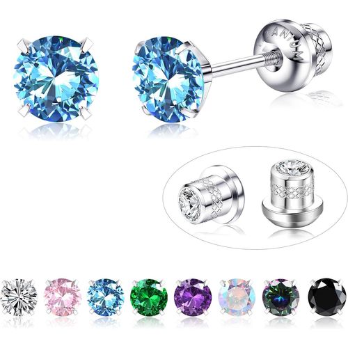 G23 Titane Boucles D'oreilles Femme Argent Hypoallergéniques Helix Piercing Oreille Zirconium Cartilage Boucles D'oreilles Femme Homme Pierre De Naissance Titane Clous D'oreilles