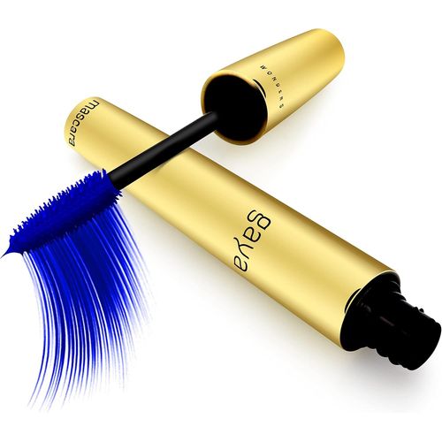 Mascara Vegan Professionnel Brosse Silicone - Volume Longueur Rehaussement Long Cil - Mascara Ricil Yeux Sensibles A Huile De Ricin (Blue Bleu)