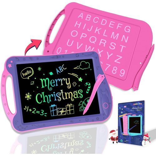AstroDraw Jouet Tablette Dessin Enfant de 2 3 4 5 6 ans Filles, Filles 1ères Dessin et Écriture jouet, Tablette D'écriture LCD, Cadeau Fille Anniversaire Noël pour Enfants (Violet/Rose)