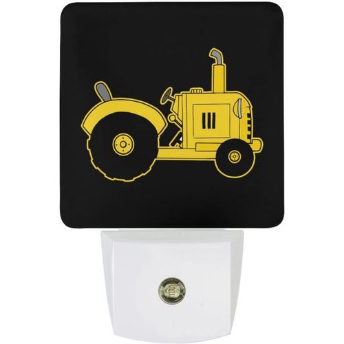 Veilleuse Led En Forme De Tracteur De Dessin Anime, Avec Capteur Automatique Du Crepuscule A L'aube, Jolie Veilleuse Econome En Energie Pour Chambre A Coucher