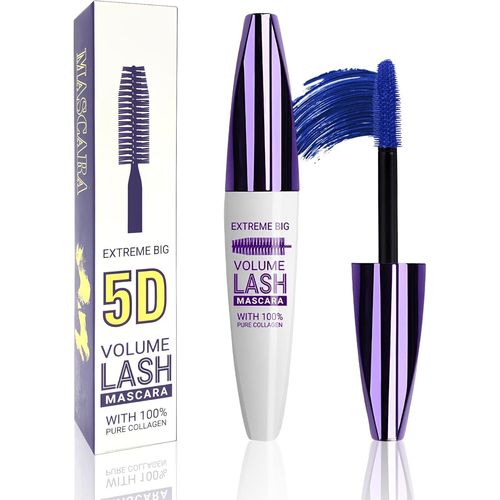 Blue 5d Mascara Télescopique Pour Les Yeux, Imperméable, Anti-Salissures, Longue Durée, Mascara De Bouclage, Mascara De Finition Volumisante, Mascara Non S'agglumpant, Faux Cils Extension De Cheveux 