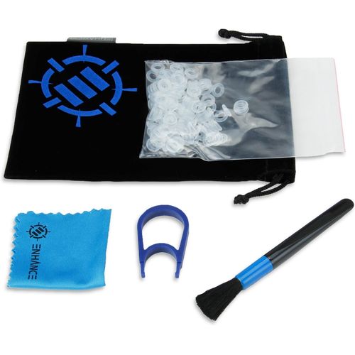 Clavier Mécanique O Ring Silencieux Amortisseurs Amortisseur Ferme 50A Clair (140), Dissolvant de Capuchon de Touche, Brosse de Nettoyage, Chiffon - Kit Mod pour Cherry MX, Kaihua, TTC