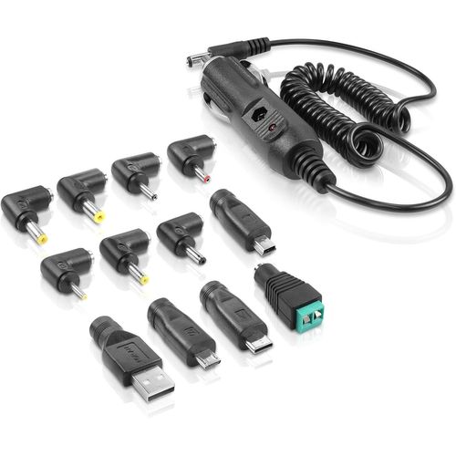 60W 12V Prise Allume - Cigare vers Prise DC et Adaptateur USB 12 Prise DC 1.8m Cordon d'alimentation 5a pour Lecteur DVD Portable, GPS, Navigation, Haut - Parleur Bluetooth 1.2M