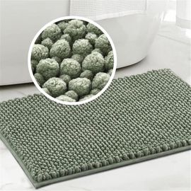 Tapis De Bain, Antidérapant Tapis De Douche, Absorbant Tapis De Bain À Poils En Chenille Douce, Tapis Pour Salle De Bain Et Chambre, Lavable En Machine (Cyan,50 X 80 Cm)