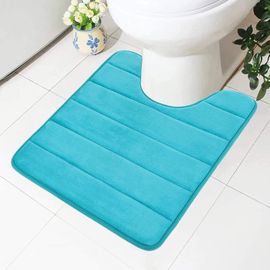 Tapis De Bain En Mousse À Mémoire De Forme - Support Antidérapant - Doux - Absorbant L'eau - Pour Wc Et Salle De Bain, Mousse À Mémoire De Forme, Bleu Paon, 50 X 60 Cm