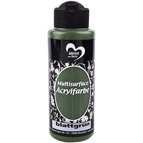 Peinture Acrylique Multisurface - universelle pour différentes surfaces - couleur à peindre de bois, verre, polyester, céramique, porcelaine, polystyrène, plastique, cuir| 120 ml (vert)