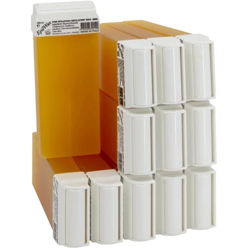 Roll On Cire Epilation Au Miel - Jambes, Aisselles, Corps - Facile À Étaler Et À Retirer - Lot De 12 Recharges/Cartouches - 100 Ml
