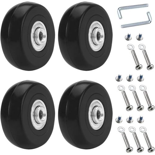 50 x18mm Roues Valise Universelle De Rechange pour Bagages 4 pièces,Caoutchouc Métal Valise Kit pour Valise,Chariot à Main,Poussette